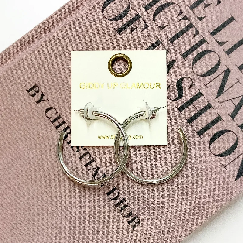 Silver Tone Hoop Earrings