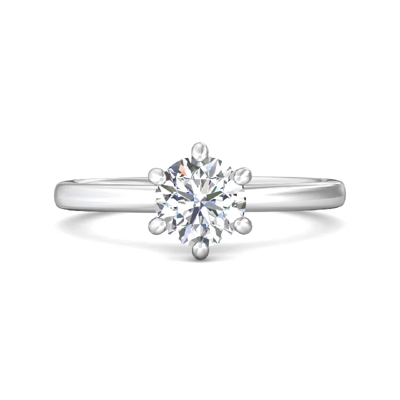 Six-Prong Hidden Halo Engagement Ring