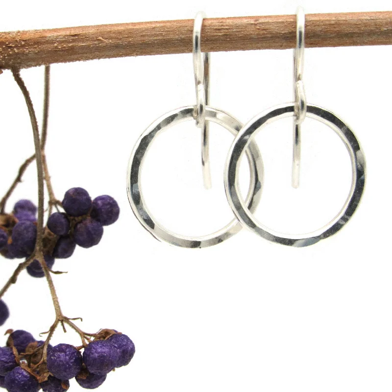 Pounded Circle Earrings in Four Sizes