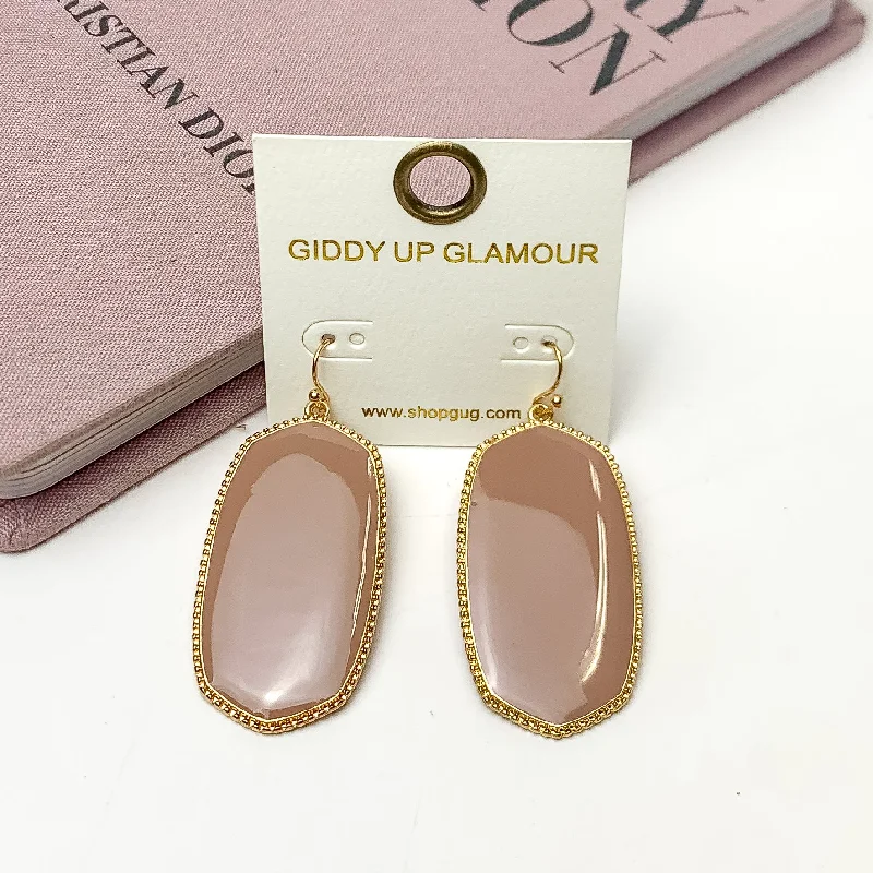 Southern Charm Oval Earrings in Mauve Pink