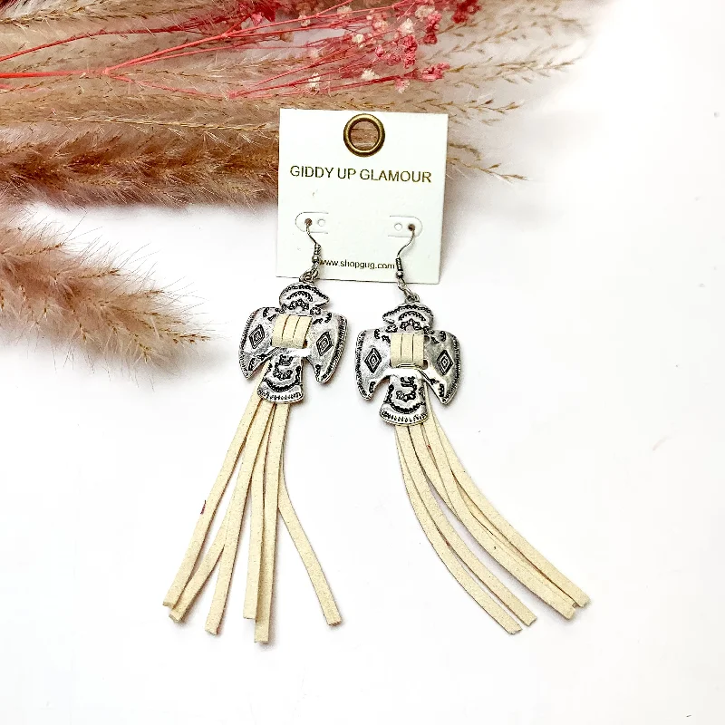 Thunderbird Tassel Earrings in Ivory