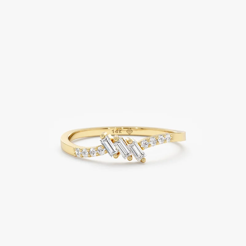 Tilted Baguette Diamond Ring, Judith