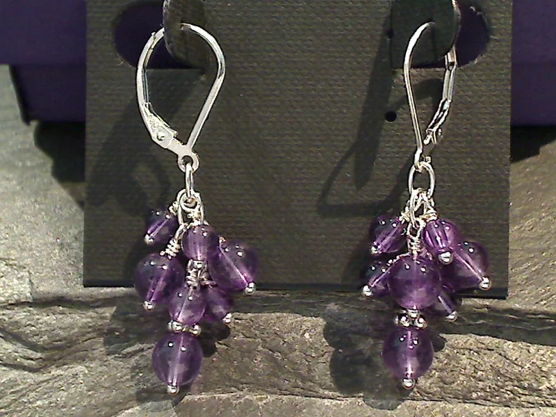 Amethyst, Sterling Silver Earrings