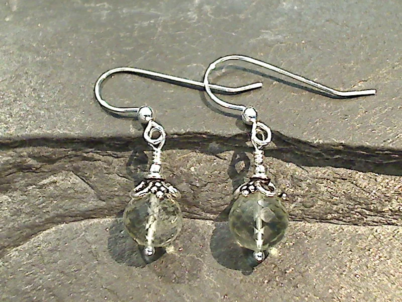 Green Amethyst, Sterling Silver Earrings