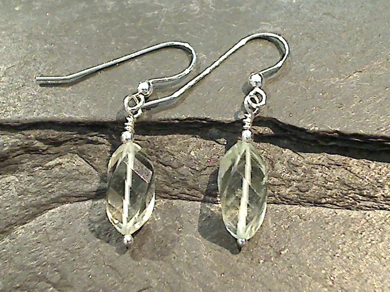 Green Amethyst, Sterling Silver Earrings