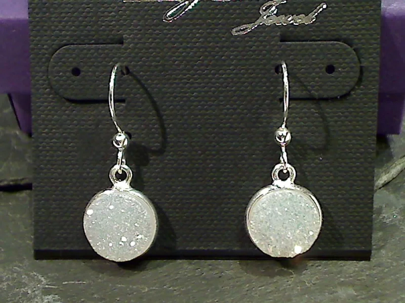 Druzy Quartz, Sterling Silver Earrings