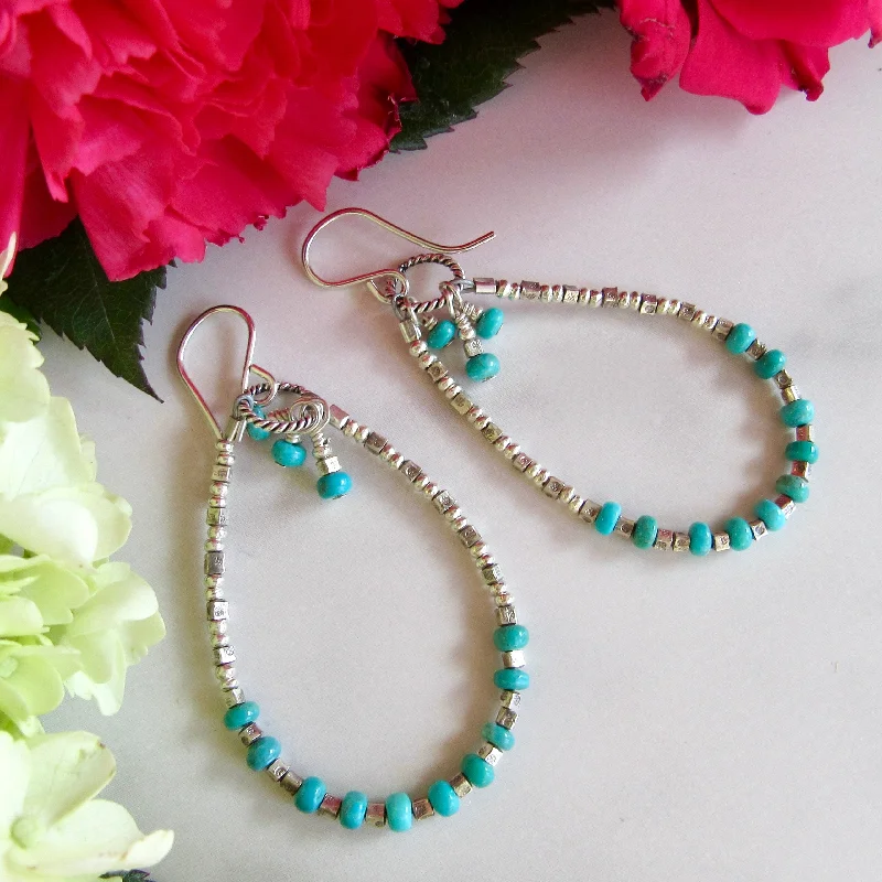 Gemstone Hoop Earrings