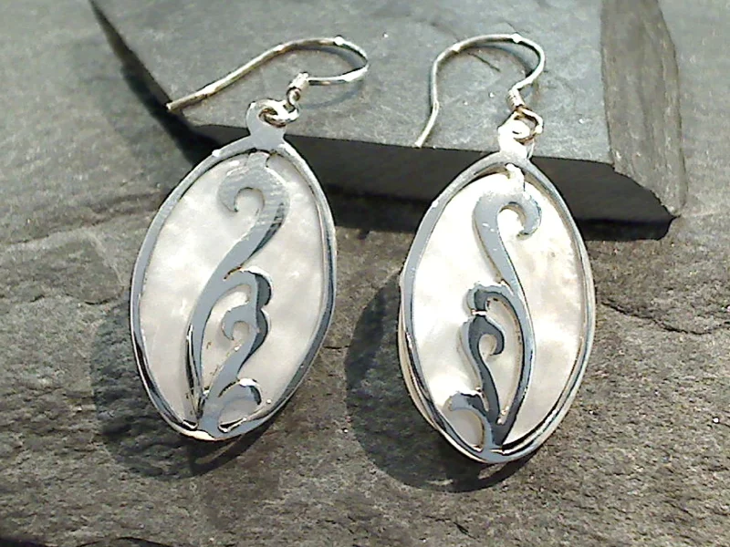 Mother Of Pearl, Sterling Silver Earrings