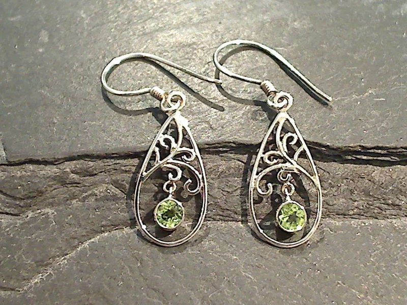 Peridot, Sterling Silver Earrings