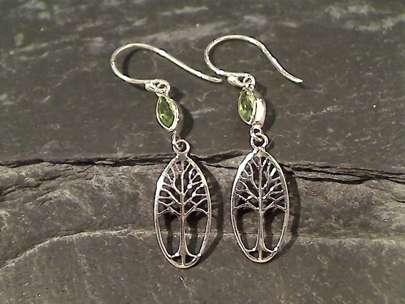 Peridot, Sterling Silver Earrings