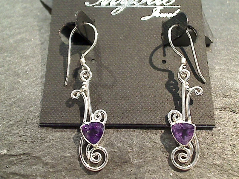 Amethyst, Sterling Silver Earrings