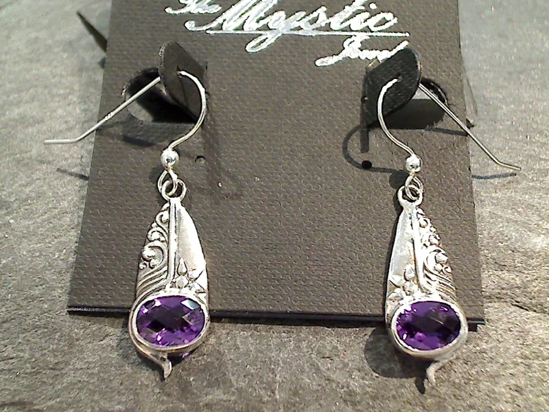 Amethyst, Sterling Silver Earrings