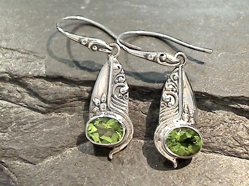 Peridot, Sterling Silver Earrings