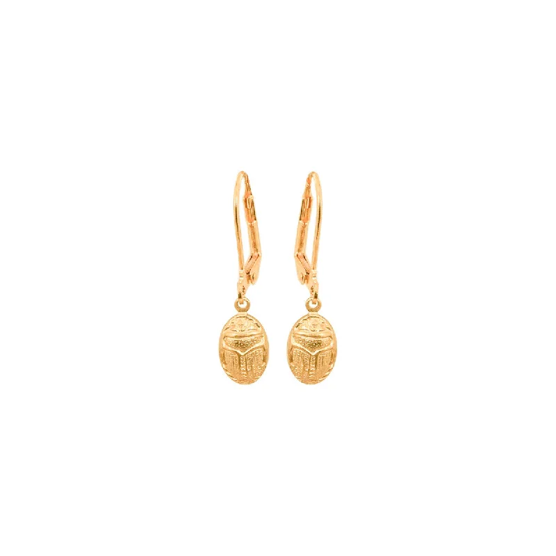 Wee Gold Scarab Earrings