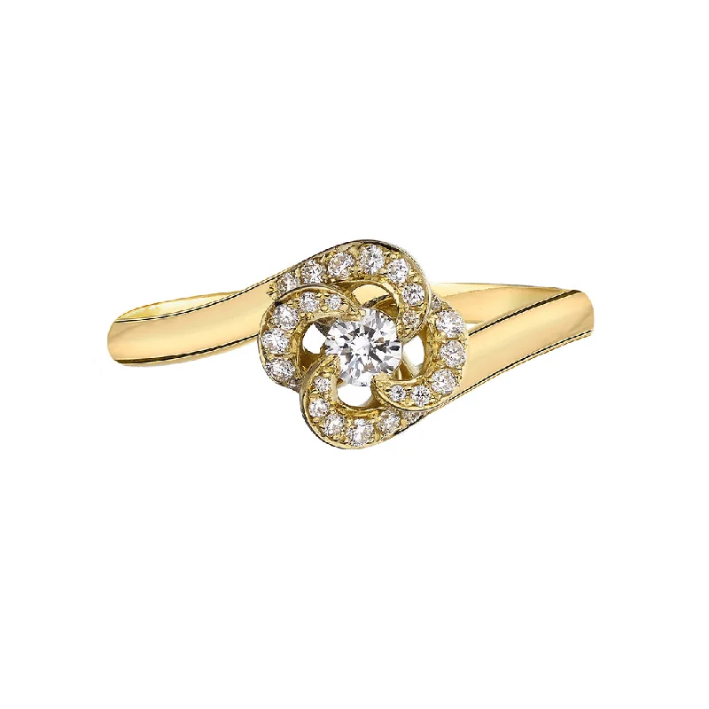 Entwined Petal10 Engagement Ring - 18ct Yellow Gold & 0.24ct Diamond