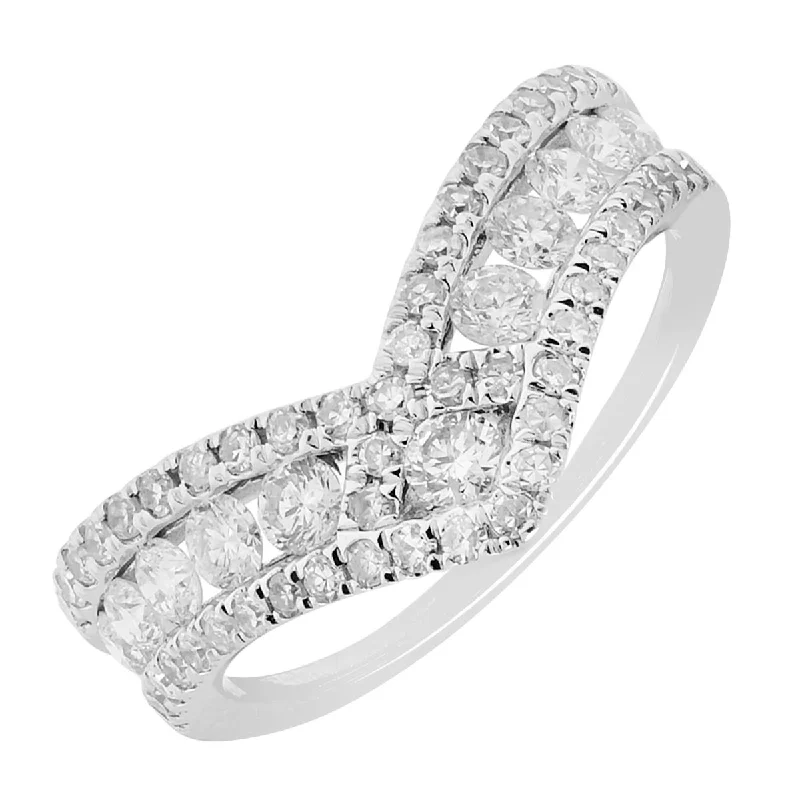 Diamond Chevron Ring in 14kt White Gold (1ct tw)