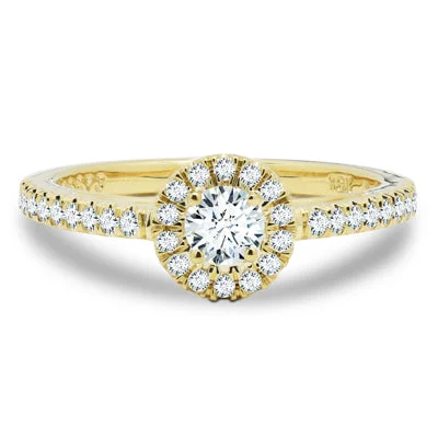 Diamond Halo Ring in 18kt Yellow Gold (1/2ct tw)