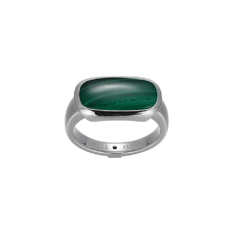 Elle  "Allure" Sterling Silver Malachite Ring