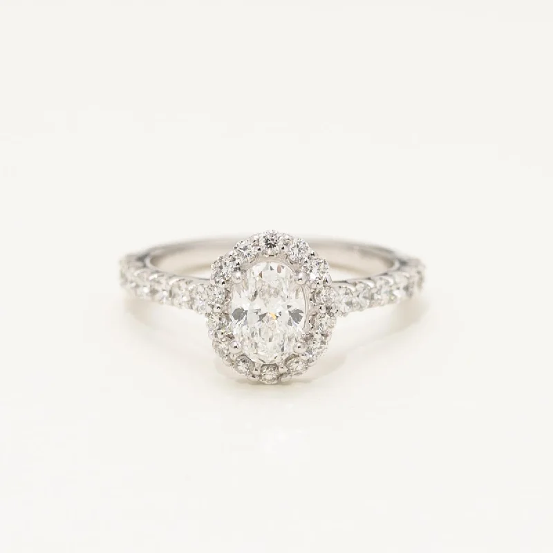 Estate De Beers Forevermark Diamond Halo Engagement Ring in 14kt White Gold (1 1/2ct tw)