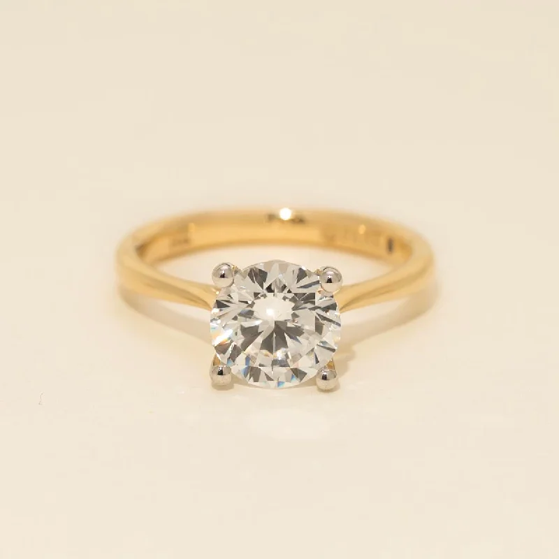 Fana Diamond Engagement Ring Setting in 14kt Yellow and White  Gold (.04ct tw)