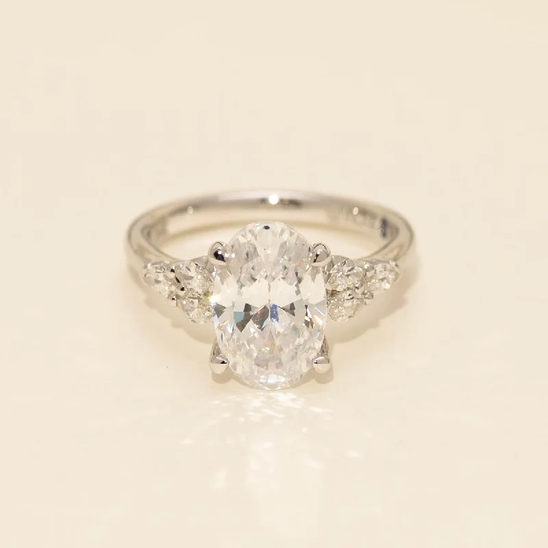 Fana Marquise Shape Diamond Engagement Ring Setting in 14kt White Gold (3/8ct tw)