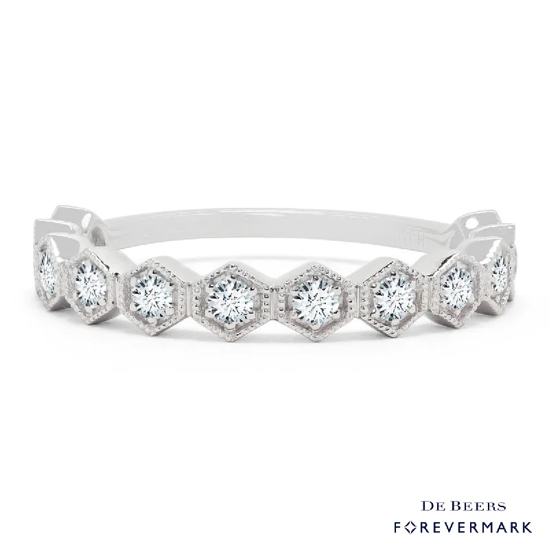 Forevermark Petite Hexagon Diamond Band in 18kt White Gold (1/3ct tw)