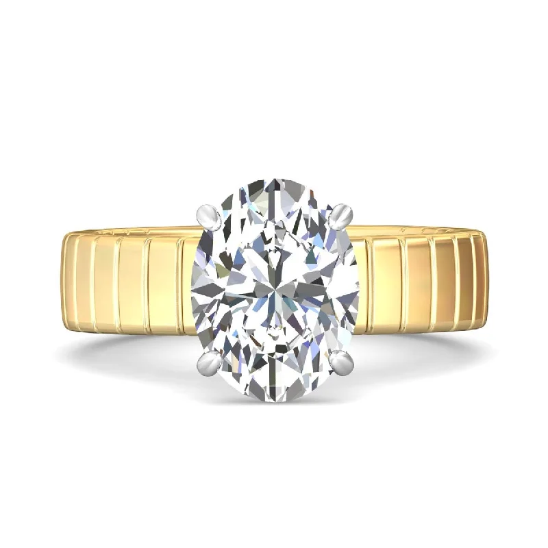 Martin Flyer Diamond Solitaire Engagement Ring Setting in 14kt Yellow Gold