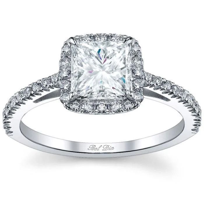 Princess Cut Halo Engagement Ring