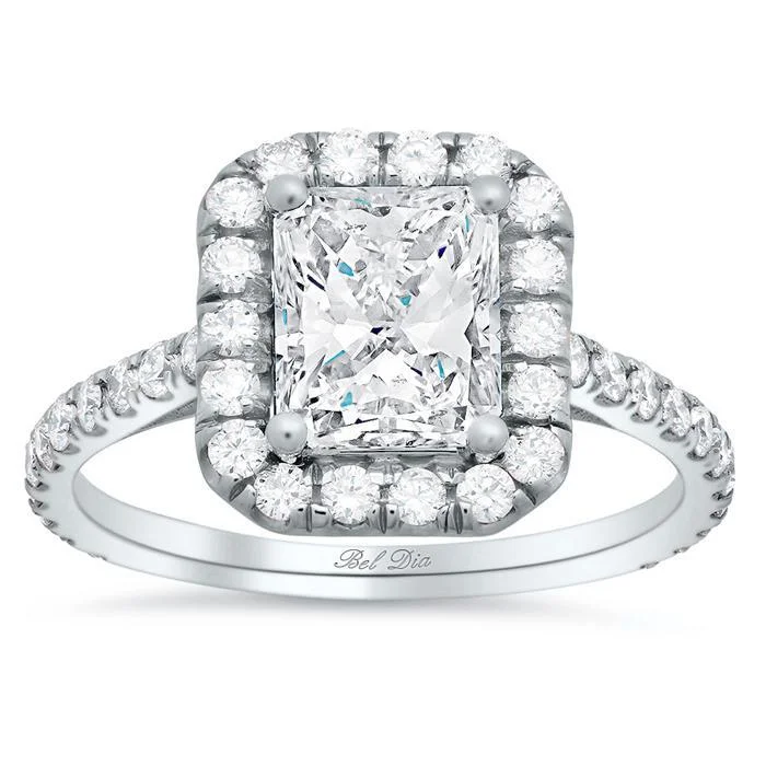 Rectangular Halo Engagement Ring