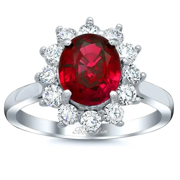 Ruby Halo Engagement Ring