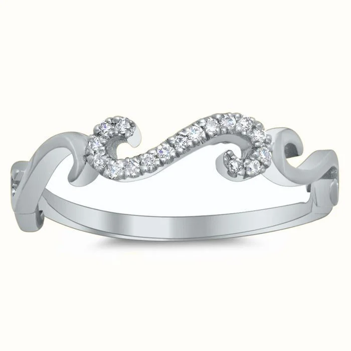 S Pave Diamond Ring