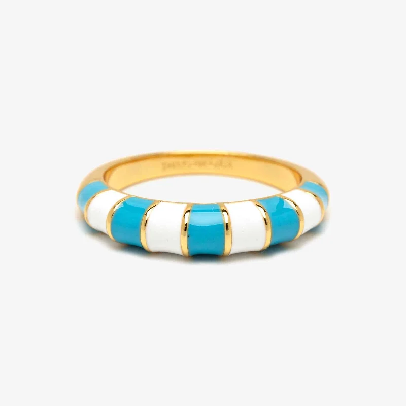 Striped Enamel Gold Ring