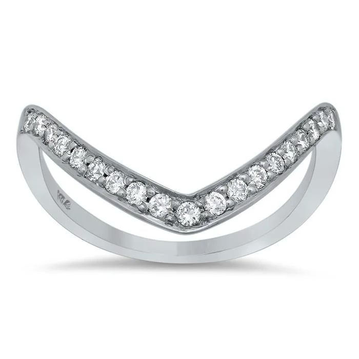 V-Shaped Pave Diamond Ring