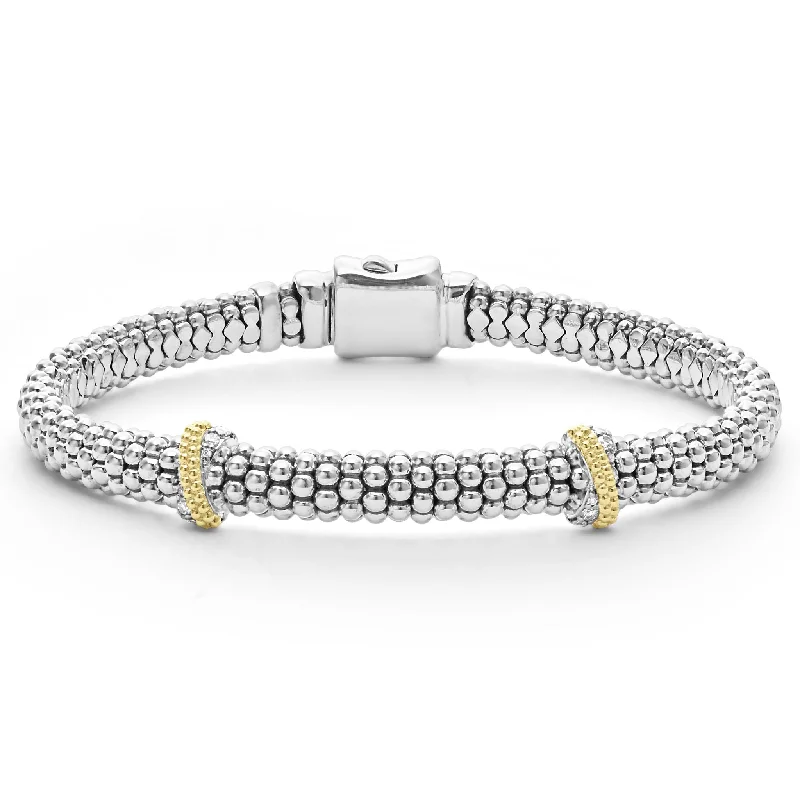 Double X Caviar Diamond Bracelet | 6mm (Size S+)