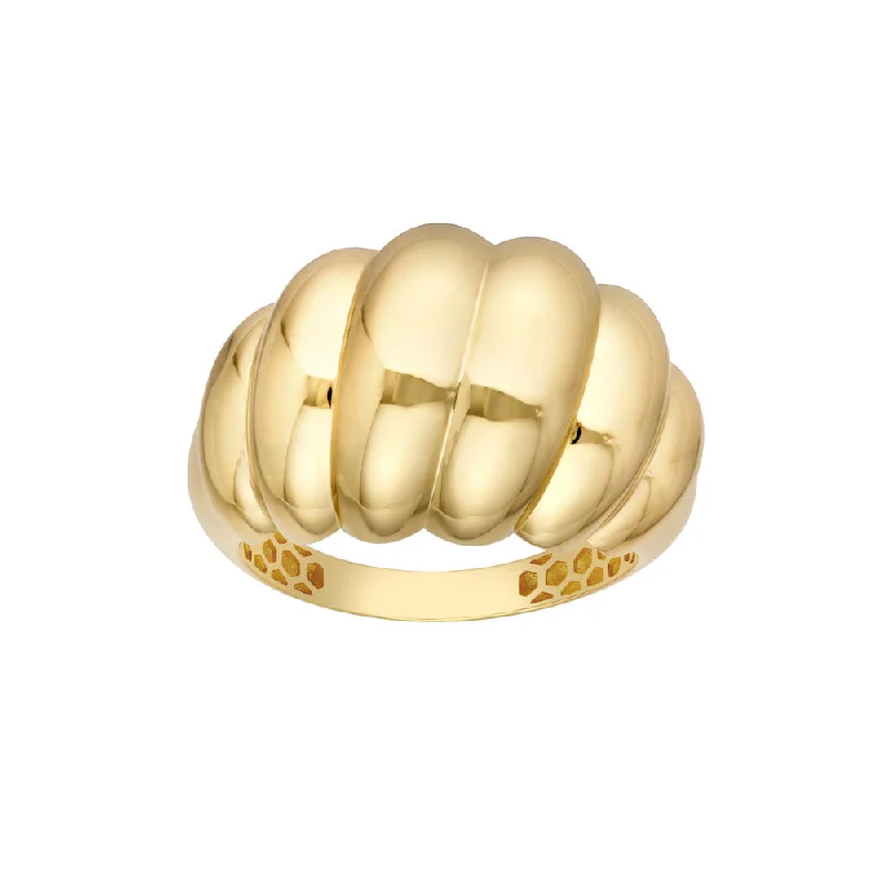 14k Gold Twisted Polished Dome Ring