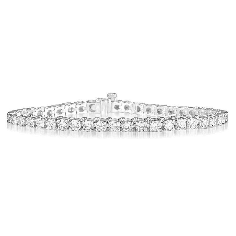 14KT GOLD 6 CARAT ROUND DIAMOND TENNIS BRACELET