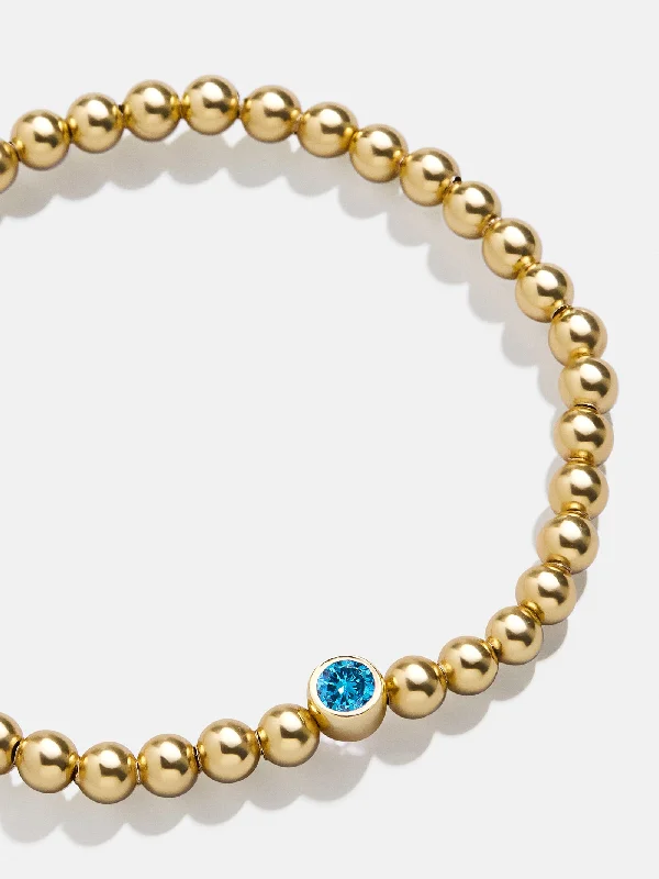 18K Gold Birthstone Pisa Bracelet - Blue Zircon