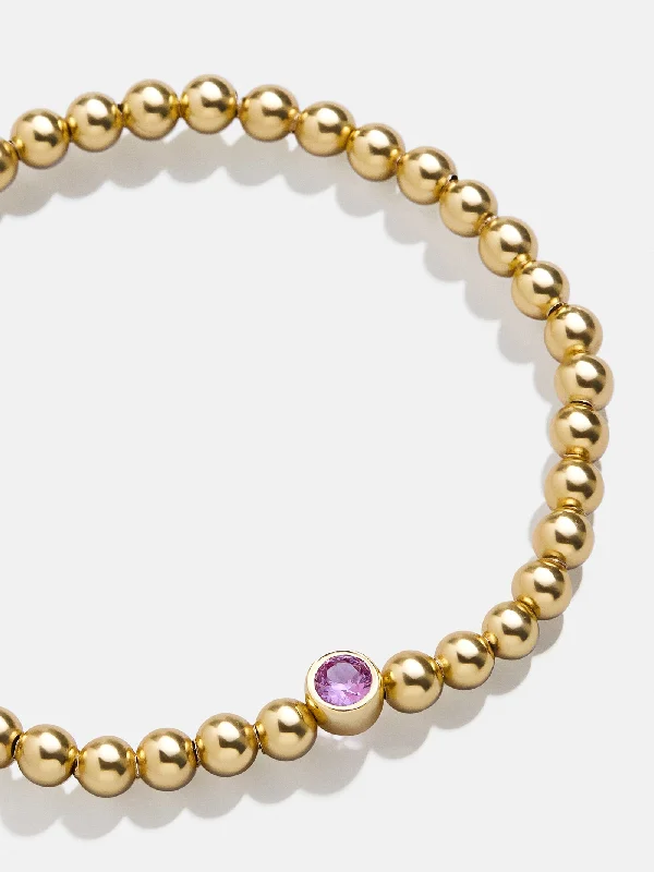 18K Gold Birthstone Pisa Bracelet - Rose