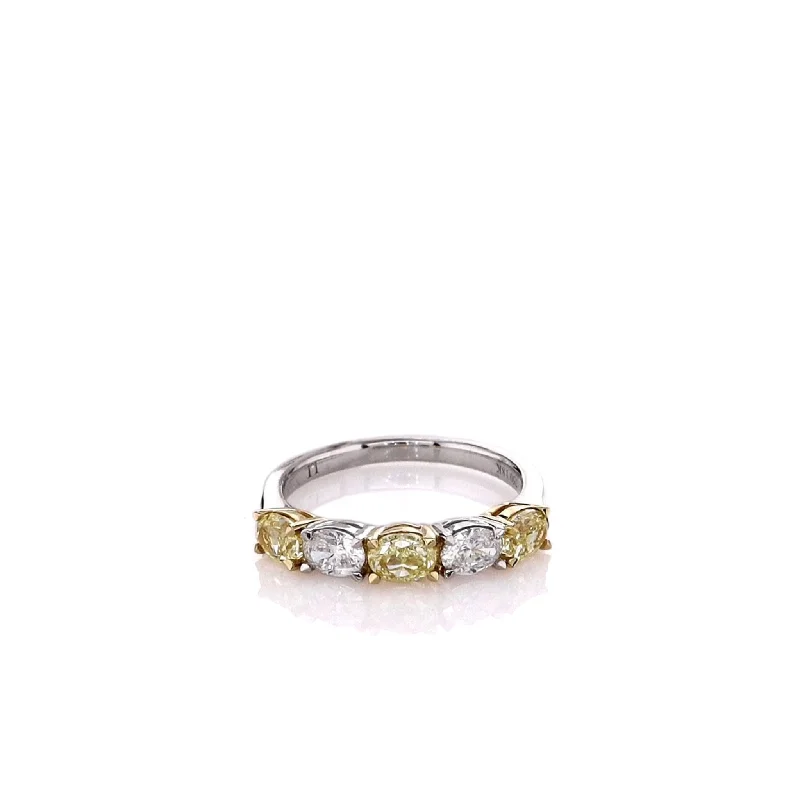 18k Two-Tone Yellow and White Diamond Band