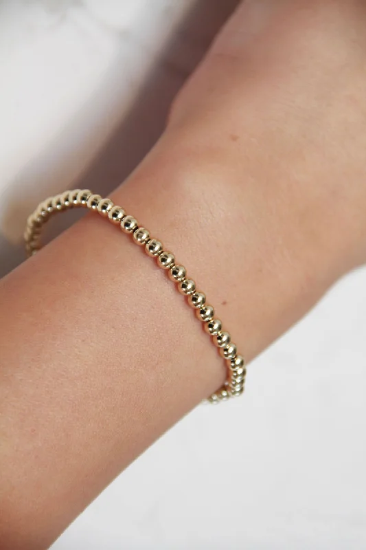 4mm Gold Bead Bracelet