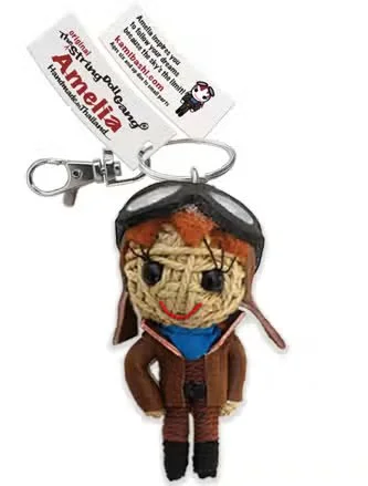 Amelia Earhart String Doll Keychain