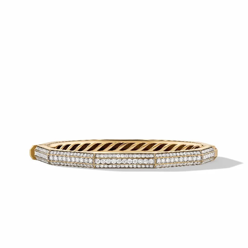 Carlyle Bracelet in 18K Yellow Gold with Pave Diamonds