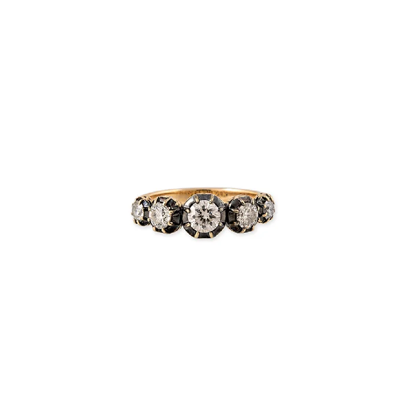 BLACK RHODIUM 5 GRADUATED DIAMOND SOPHIA RING