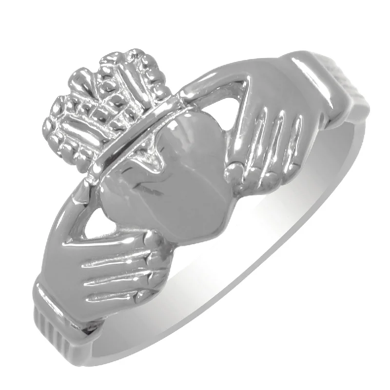 Claddagh Ring in 14kt White Gold