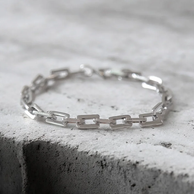 CURB CHECK - Silver Men’s Chain Bracelet