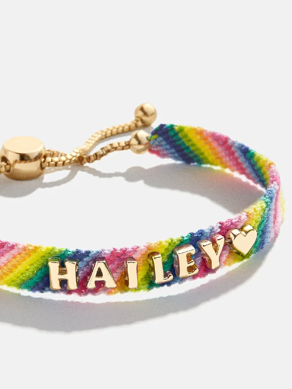 Custom Woven Friendship Bracelet - Rainbow Diagonal