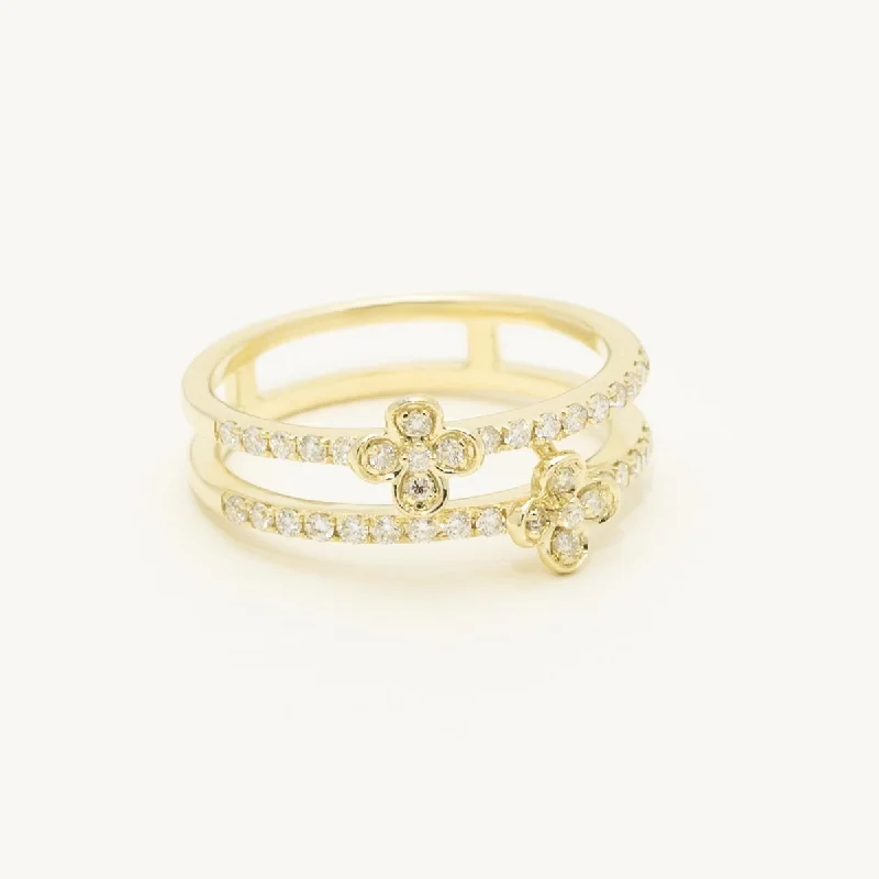 Dabakarov Diamond Flower Ring in 14kt Yellow Gold (1/3ct tw)