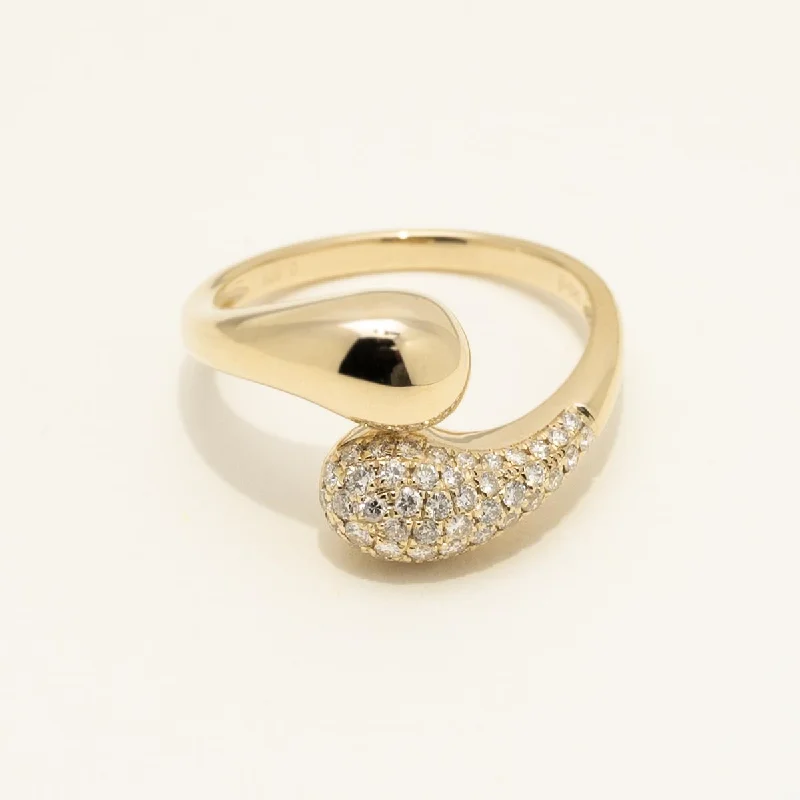 Diamond Bypass Fashion Ring in 14kt Yellow Gold (1/10ct tw)