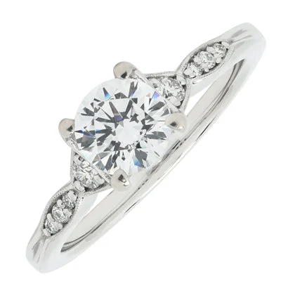 Diamond Engagement Ring Setting in 14kt White Gold (1/10ct tw)