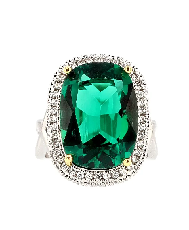 Emerald Green CZ Cocktail Ring